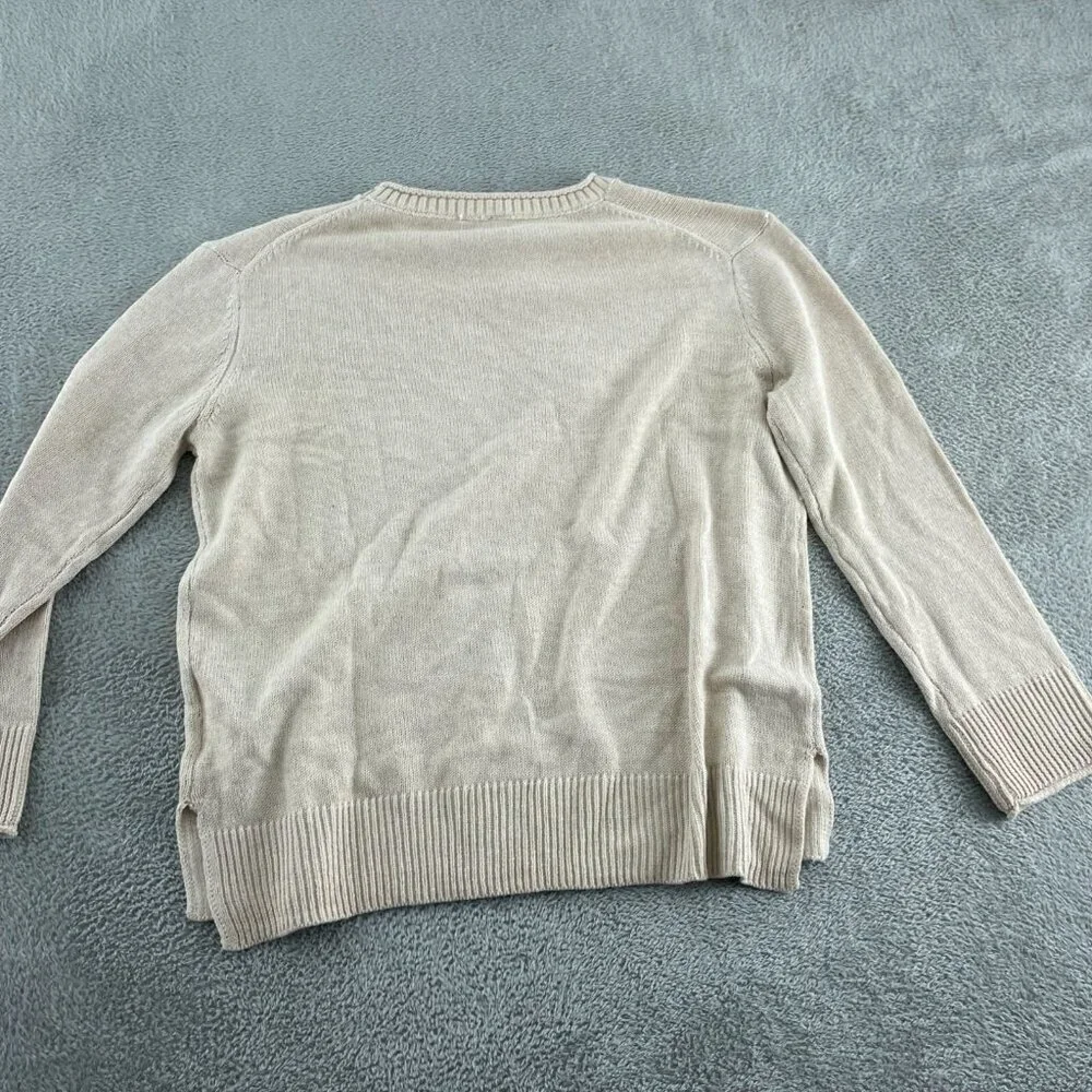 Ella Moss Beige Crewneck Sweater M Womens NWT 1764 - Picture 3 of 8